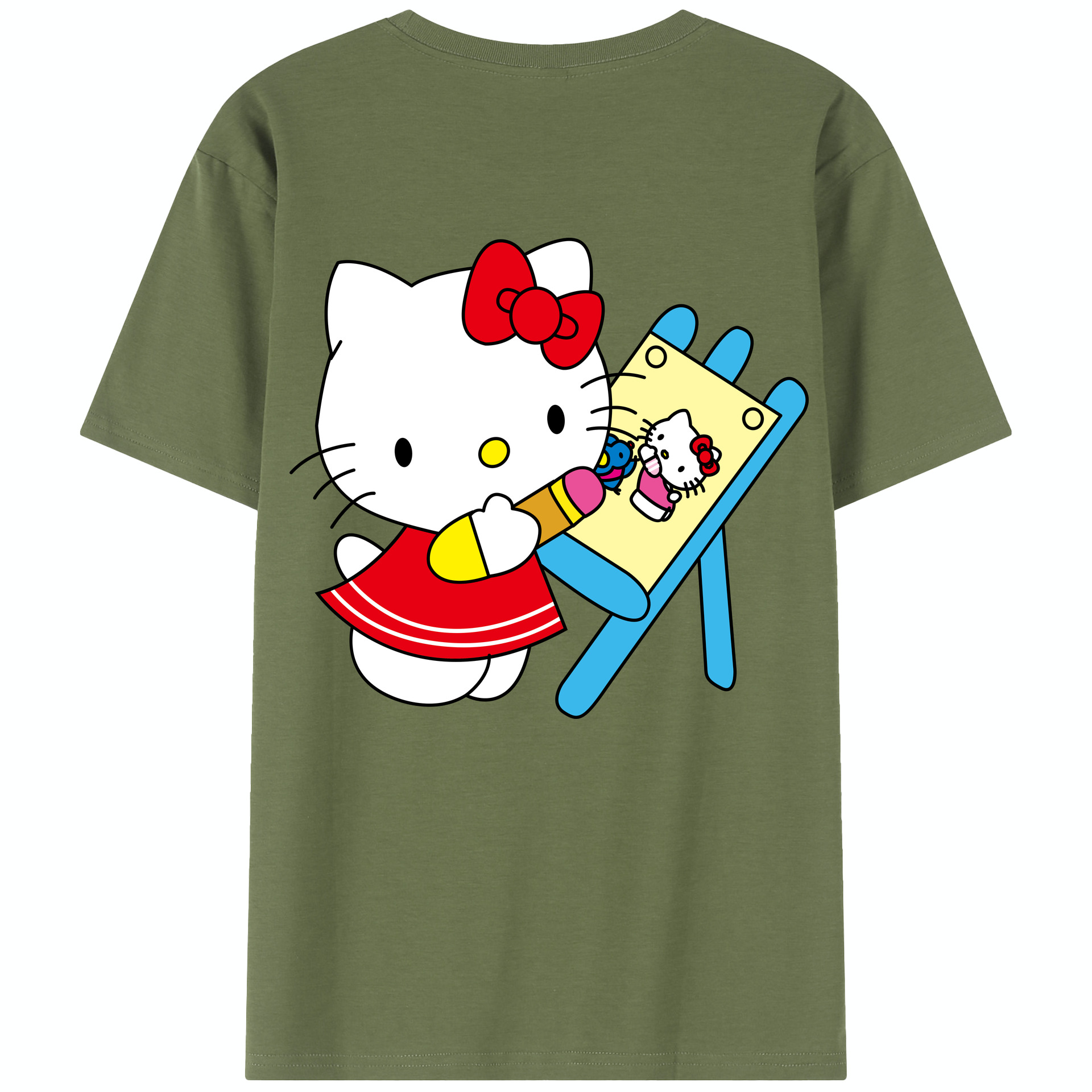 （画像用） Hello Kitty ハローキティ 綿100％半袖Tシャツ（背面プリント）